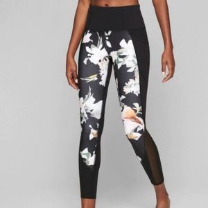 Athleta Blossom Black Floral High Waist Leggings S